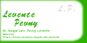 levente pevny business card